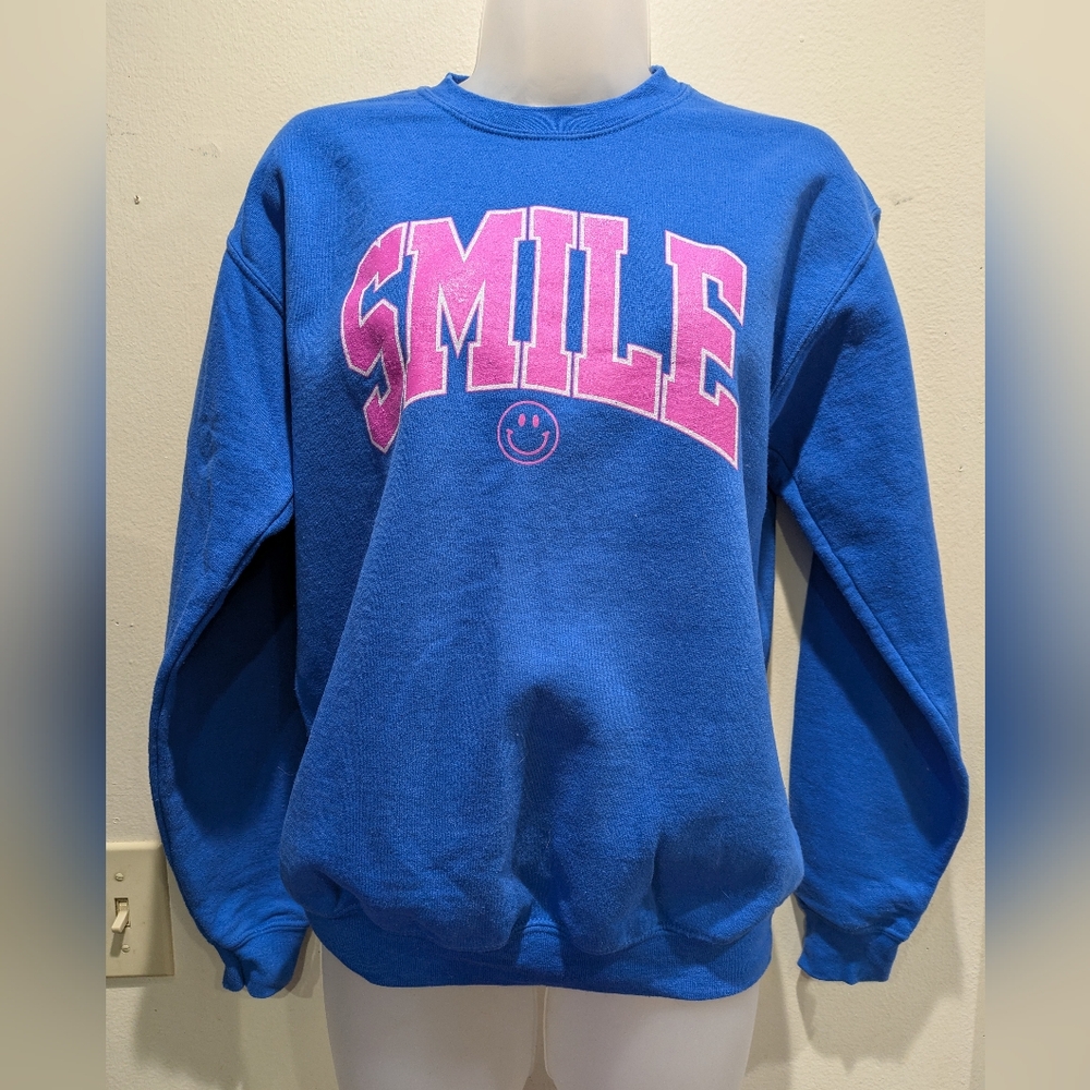 Prince Blue and Pink SMILE Women's Sweater Size Xl